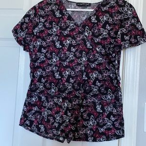 Butterfly scrub top